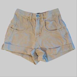 URBAN OUTFITTERS BDG High Waist Tan Rolled Hem Denim Shorts